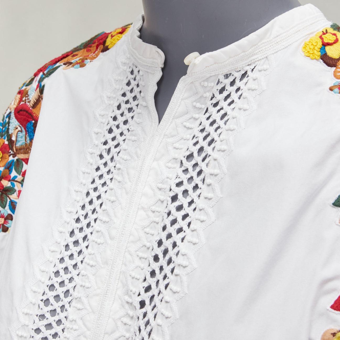 VALENTINO 2017 Pasarela blanco mariposa especies bordado boho blusa  IT38 XS 3