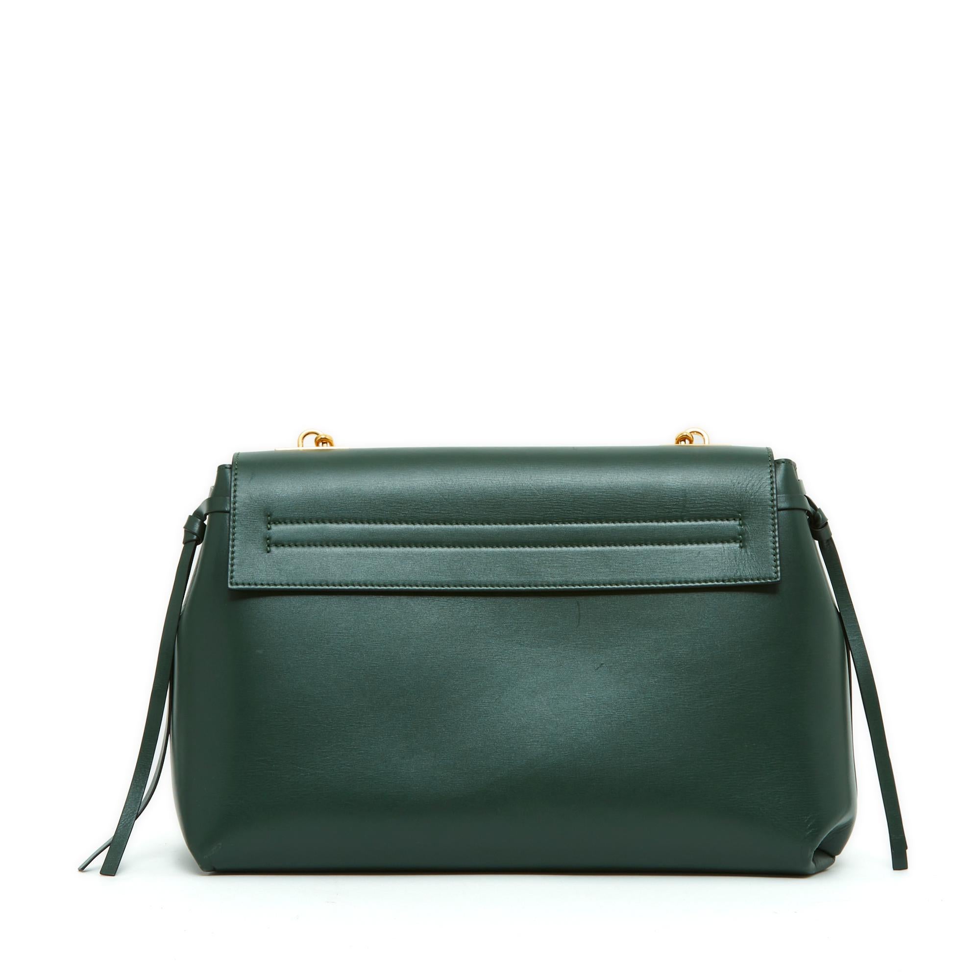 Black Valentino 2018 Sac VLogo Green Leather Golden Chain Strap VLogo Shoulder Bag For Sale
