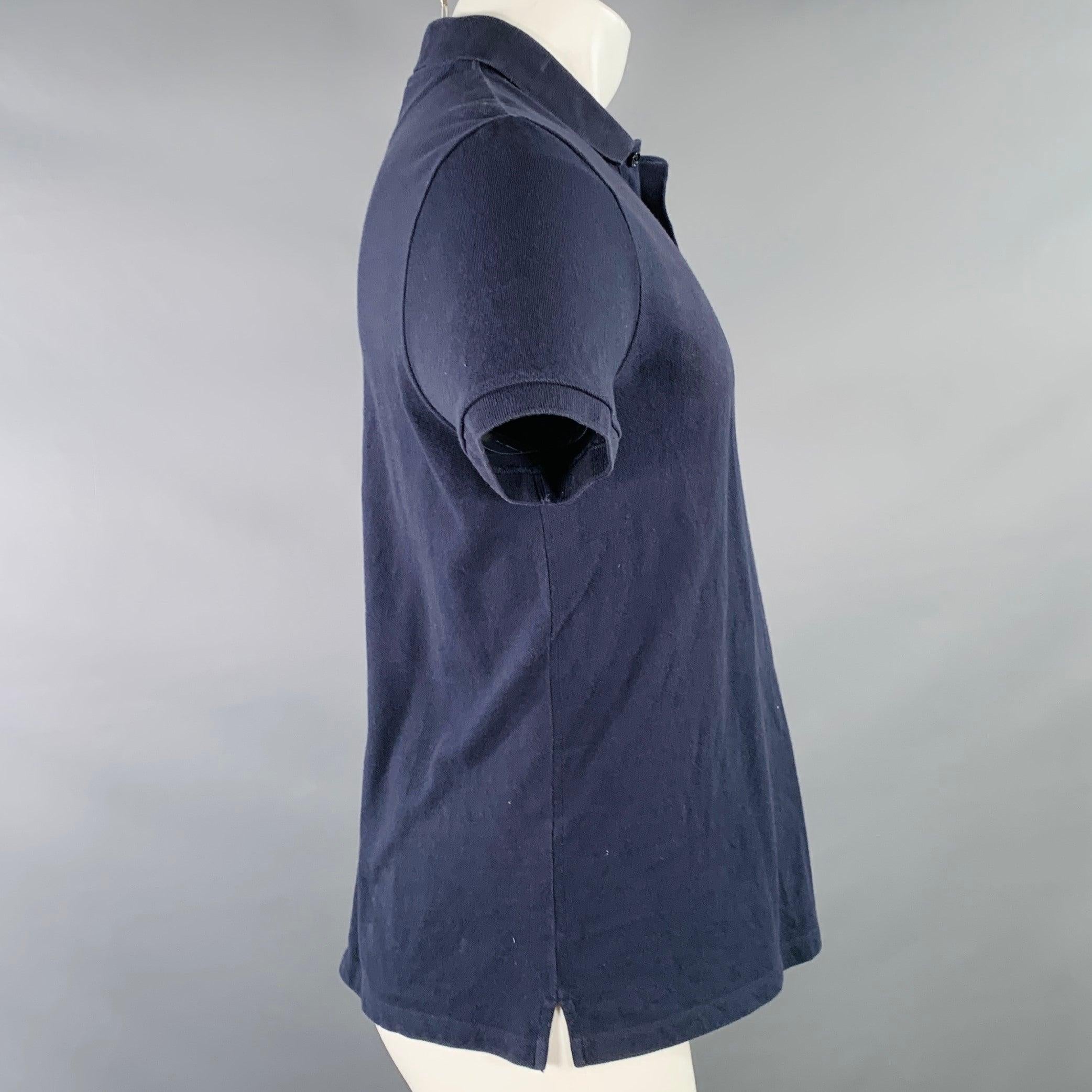 Noir VALENTINO 2019 Taille M Bleu marine Brodé perles From Outer Space Polo coton boutonné en vente