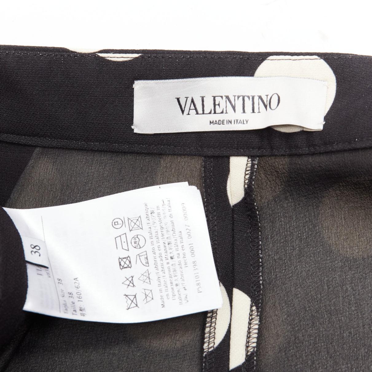 VALENTINO 2020 black cream polka dot virgin wool silk mini skorts IT38 XS 5