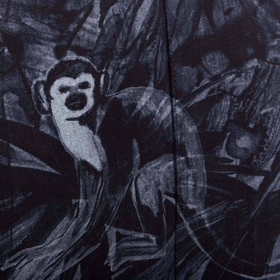 VALENTINO 2020 forest animal elephant monkey printed denim safari jacket IT48 M For Sale 3