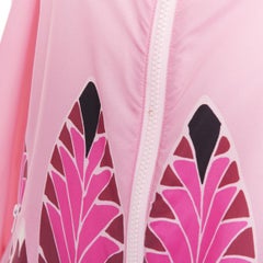 VALENTINO 2020 print pink abstract floral nylon ruched cocoon parka coat IT40 S