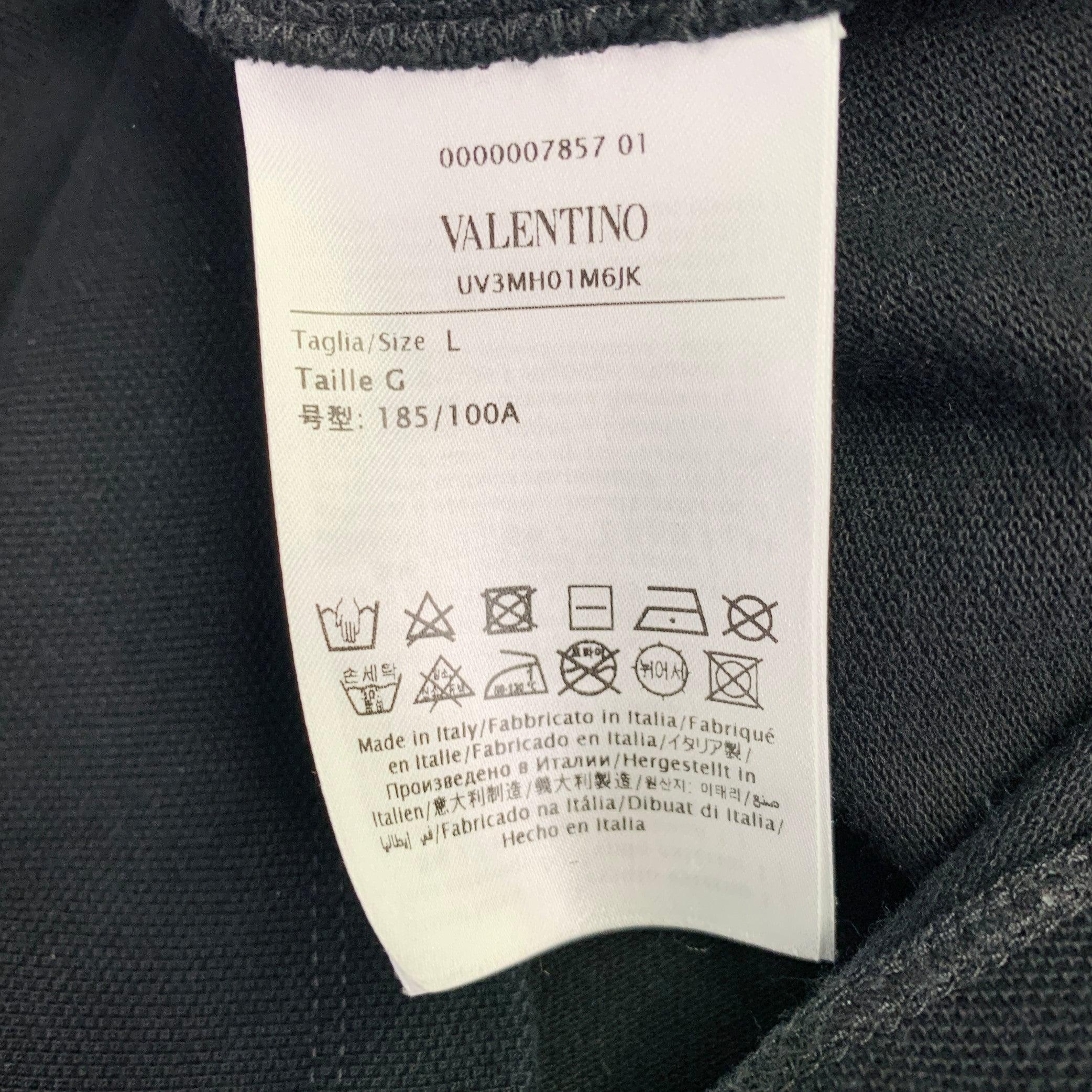 VALENTINO 2020 Size L Black Green Yellow Parrot Graphic Cotton Buttoned Polo en vente 2