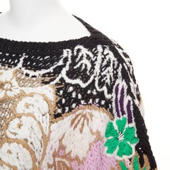 VALENTINO 2021 Runway cotton embroidered crochet poncho arazzo knit cape XS
