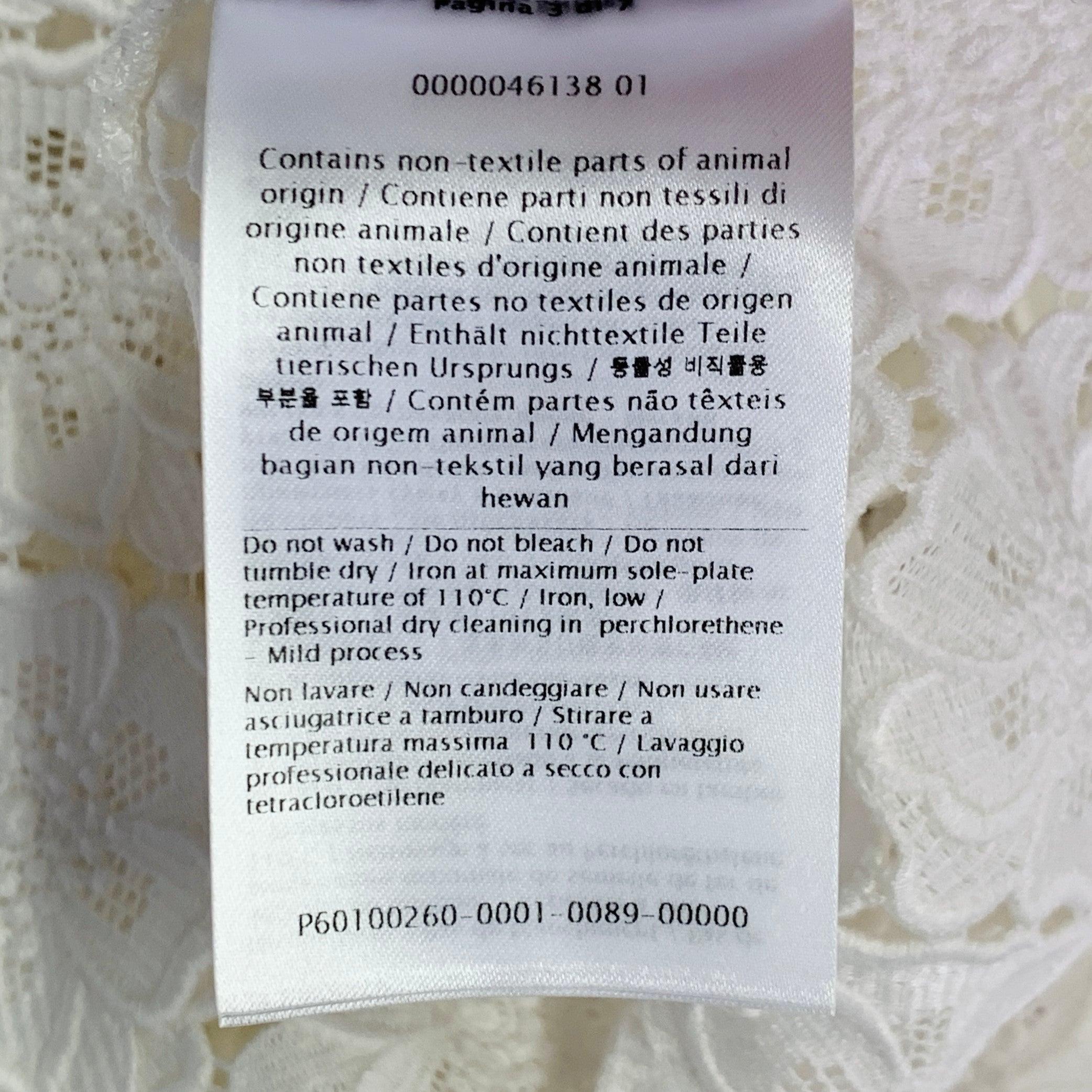 VALENTINO 2021 Taille M Chemise à manches courtes en dentelle blanche et coton mélangé à patte cachée en vente 3