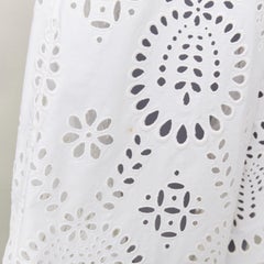 VALENTINO 2021 white cotton floral broderie sangallo embroidered pants IT36 XS