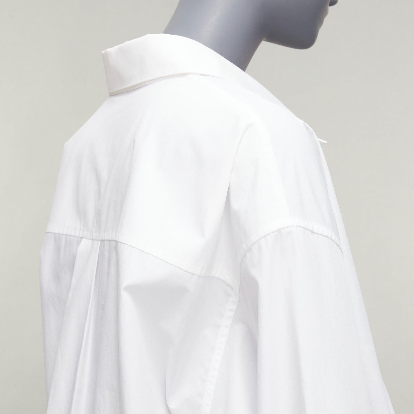 VALENTINO 2022 Chain 1967 white cotton wool tucked shirt mini dress IT36 XXS 4