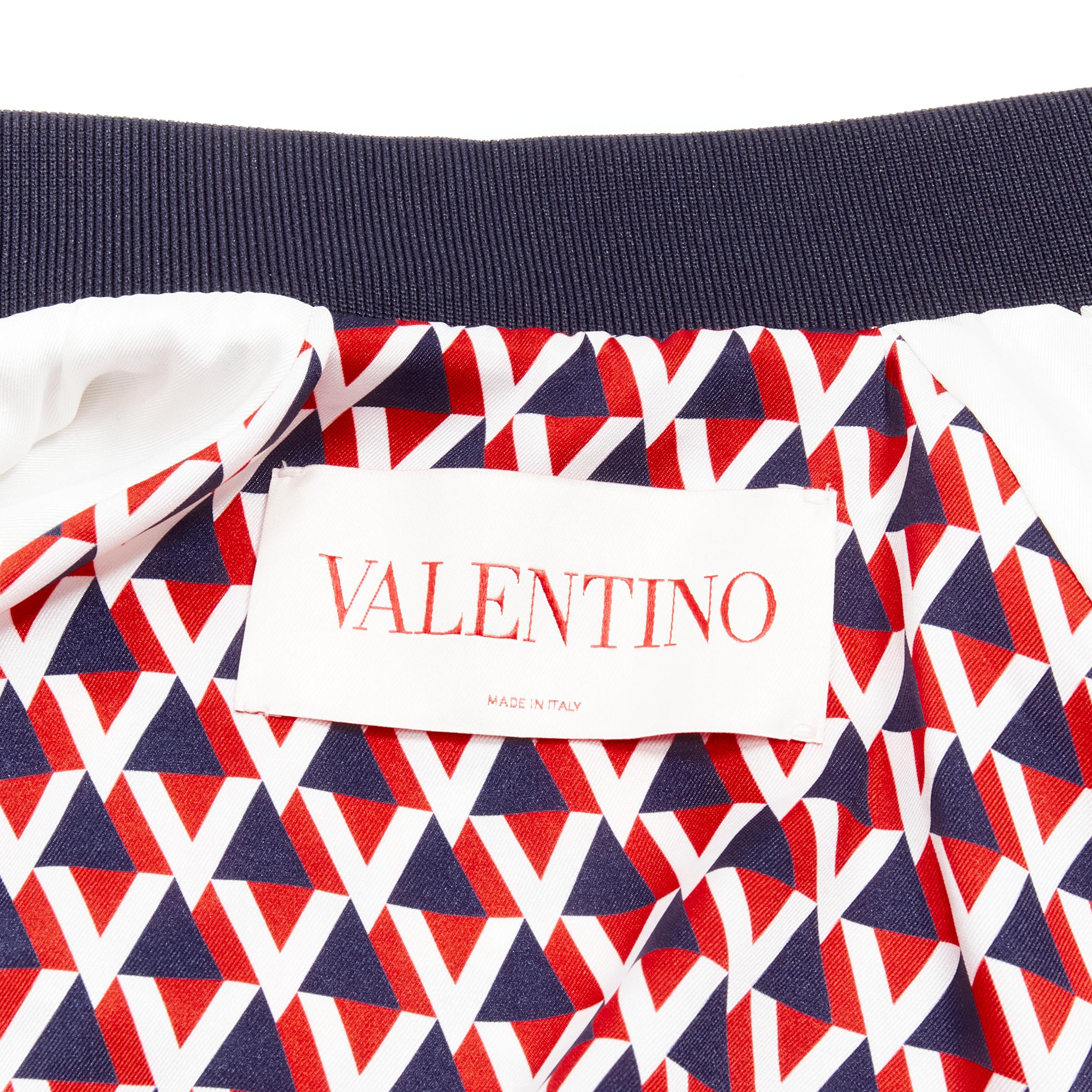 VALENTINO 2022 Manifesto Heart Bandana red blue satin bomber jacket IT40 S For Sale 6
