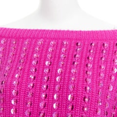 VALENTINO 2022 Pier Paolo Piccioli hot pink mohair blend jewel sweater S