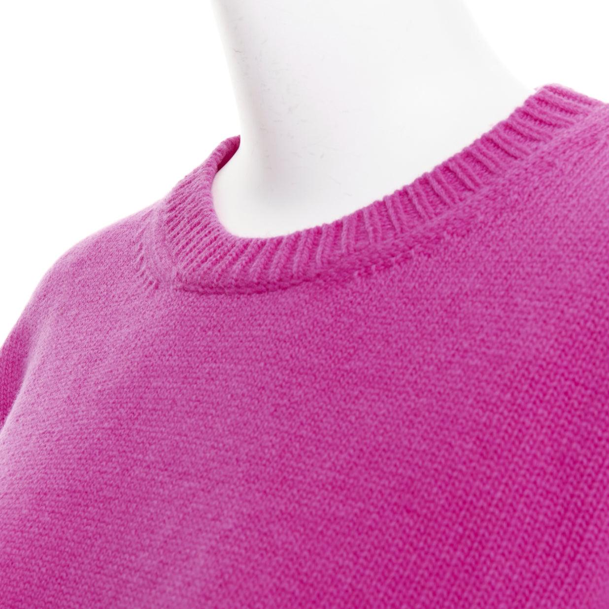 VALENTINO 2022 Pier Paolo Piccioli pink bow virgin wool boxy sweater XS For Sale 3