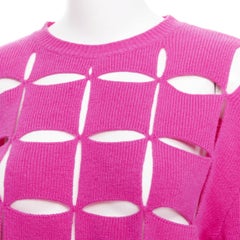 VALENTINO 2022 Pier Paolo Piccioli pink virgin wool cut out crop sweater S