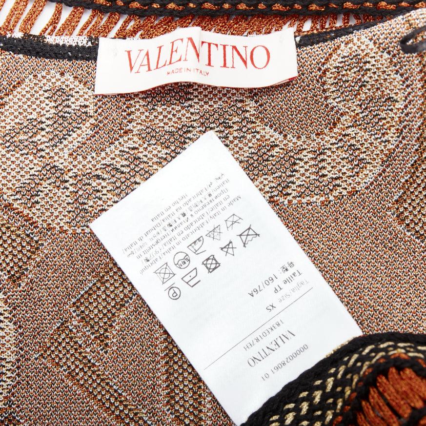 VALENTINO 2022 Rockstud Manifesto Bandana gold orange metallic lurex cardigan XS 5
