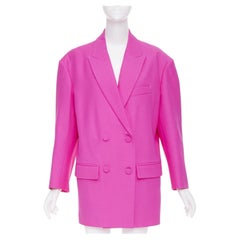 VALENTINO 2022 Runway Pink PP Oversized blazer pink wool silk jacket IT36 XS