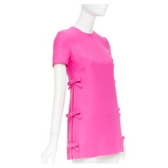VALENTINO 2022 Runway PP wool silk bow embellishment crewneck mini dress IT36