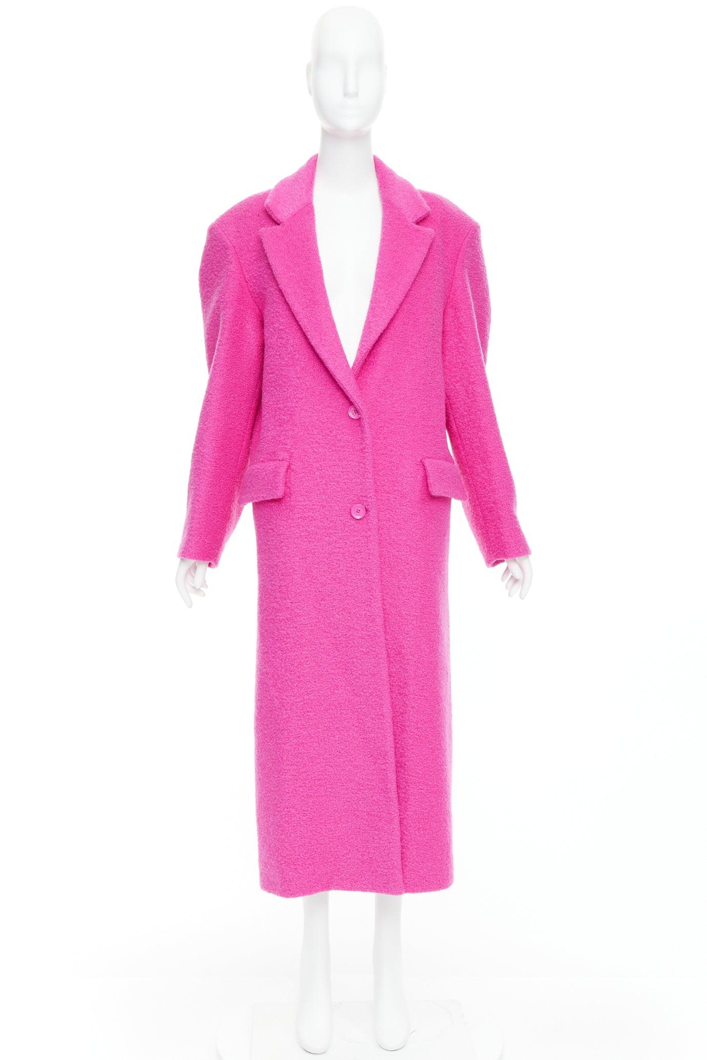 VALENTINO 2022 Runway PPInk manteau long rose vif en laine mélangée IT44 L en vente 6