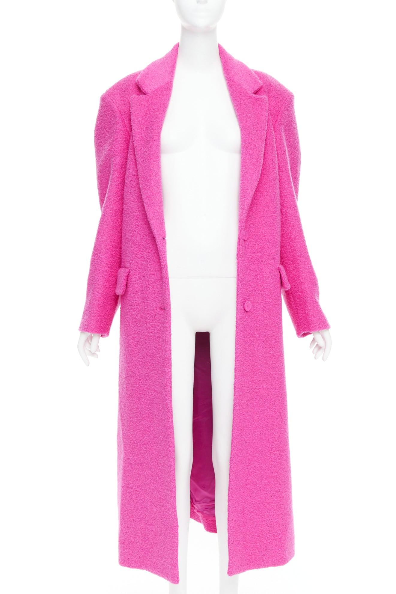 Rose VALENTINO 2022 Runway PPInk manteau long rose vif en laine mélangée IT44 L en vente