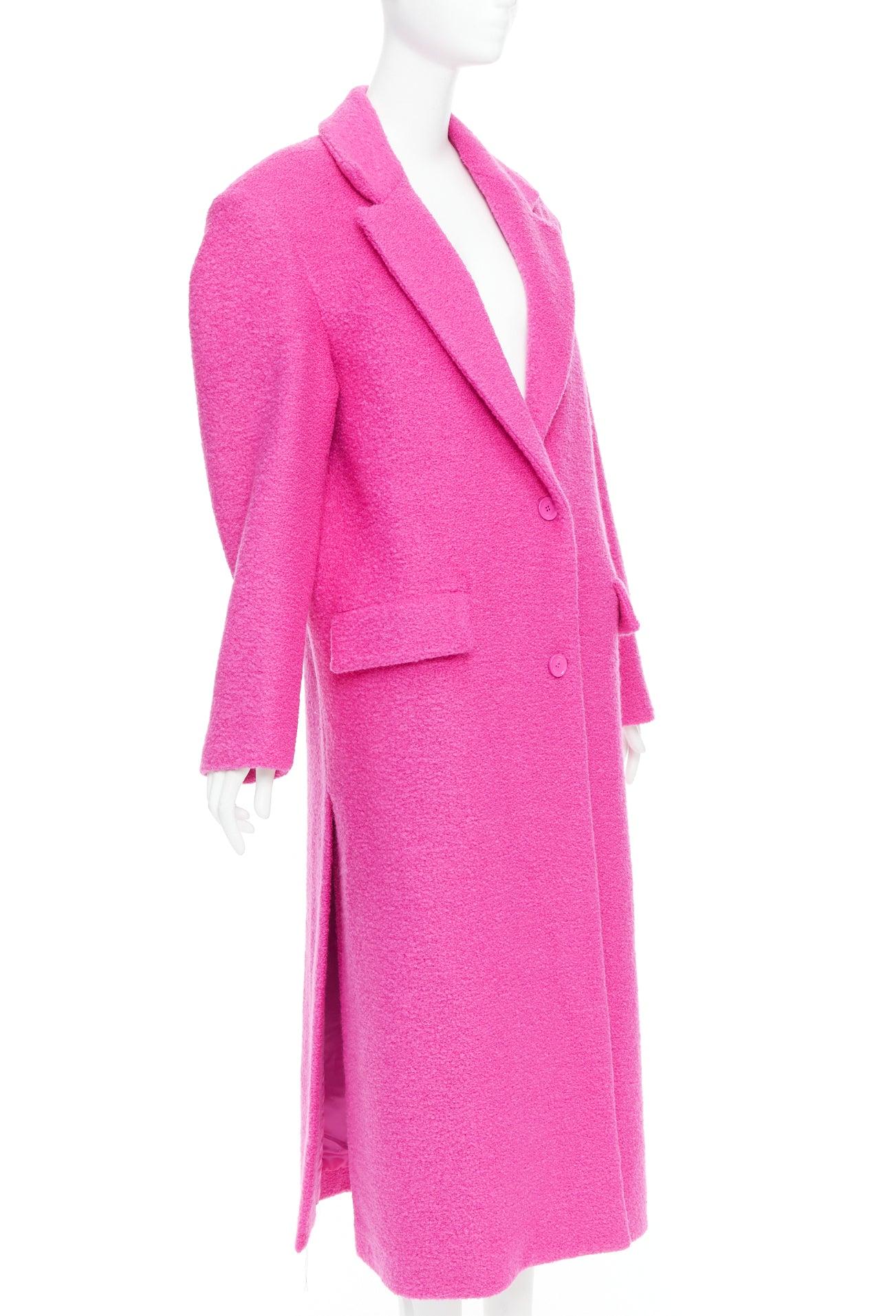 VALENTINO 2022 Runway PPInk manteau long rose vif en laine mélangée IT44 L Pour femmes en vente