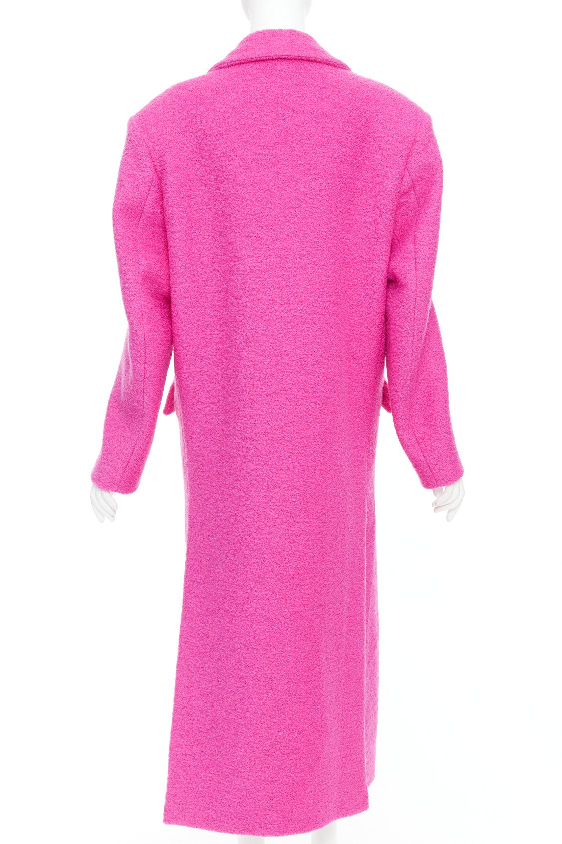 VALENTINO 2022 Runway PPInk manteau long rose vif en laine mélangée IT44 L en vente 2