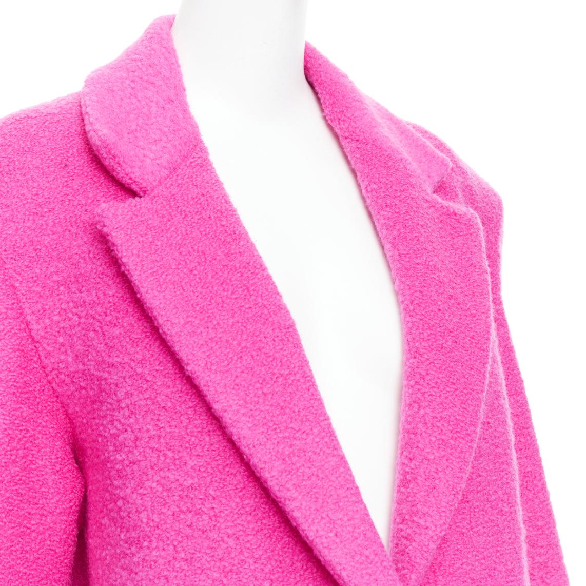 VALENTINO 2022 Runway PPInk manteau long rose vif en laine mélangée IT44 L en vente 4