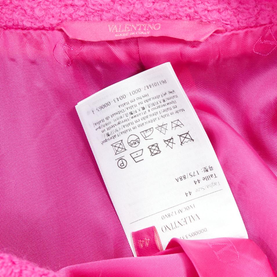 VALENTINO 2022 Runway PPInk manteau long rose vif en laine mélangée IT44 L en vente 5
