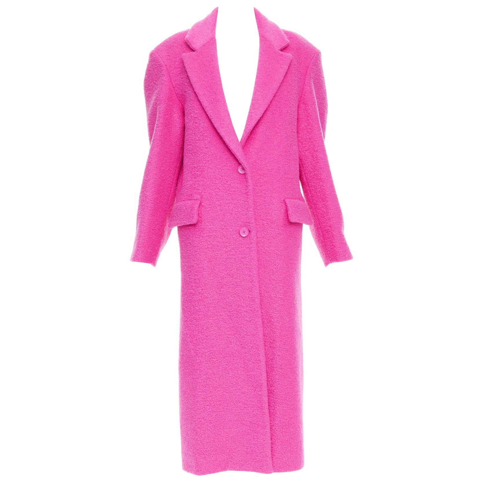 VALENTINO 2022 Pasarela PPInk rosa cálido abrigo largo mezcla de lana IT44 L