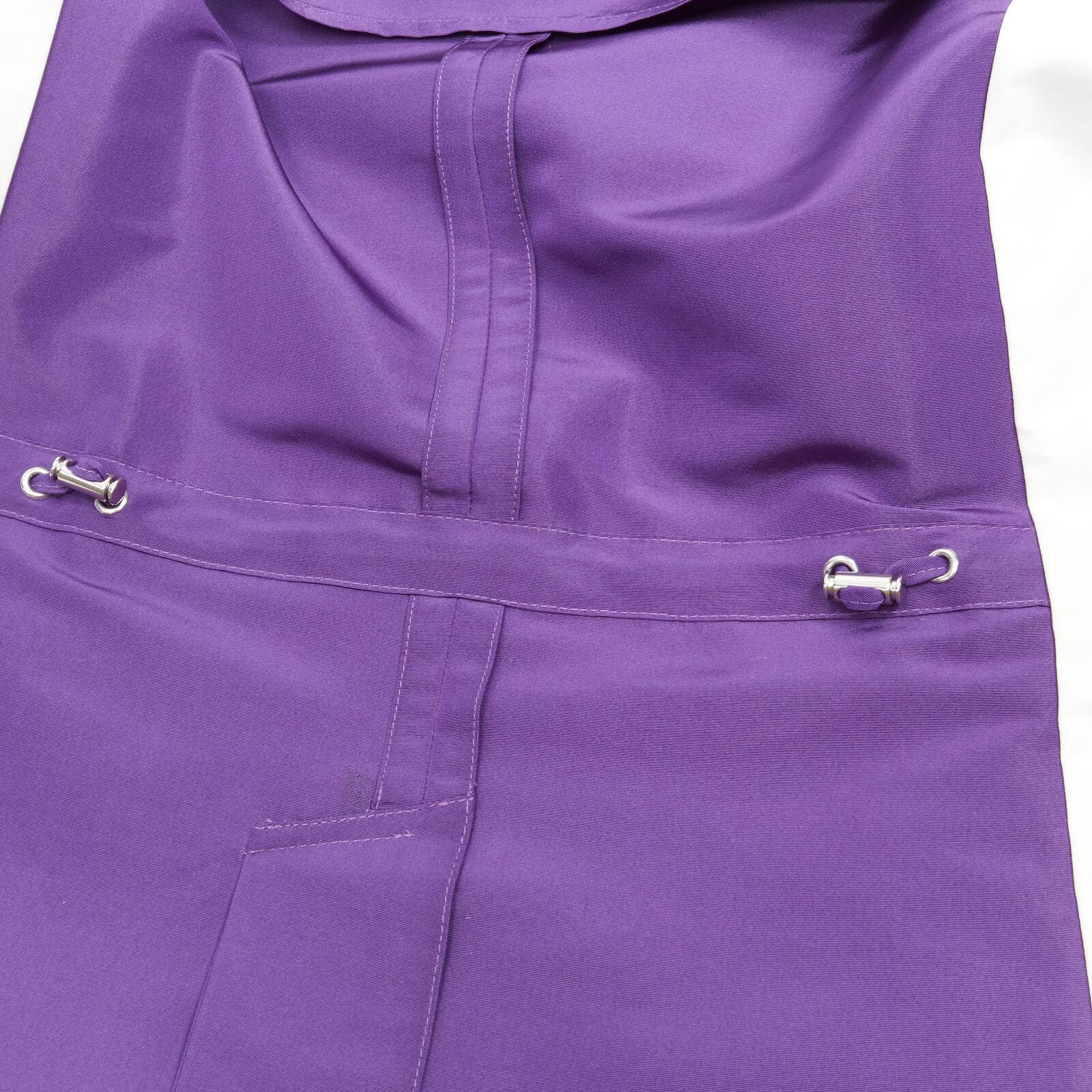 VALENTINO 2022 Runway purple 100% silk hidden waist drawstring blazer IT36 XS For Sale 6