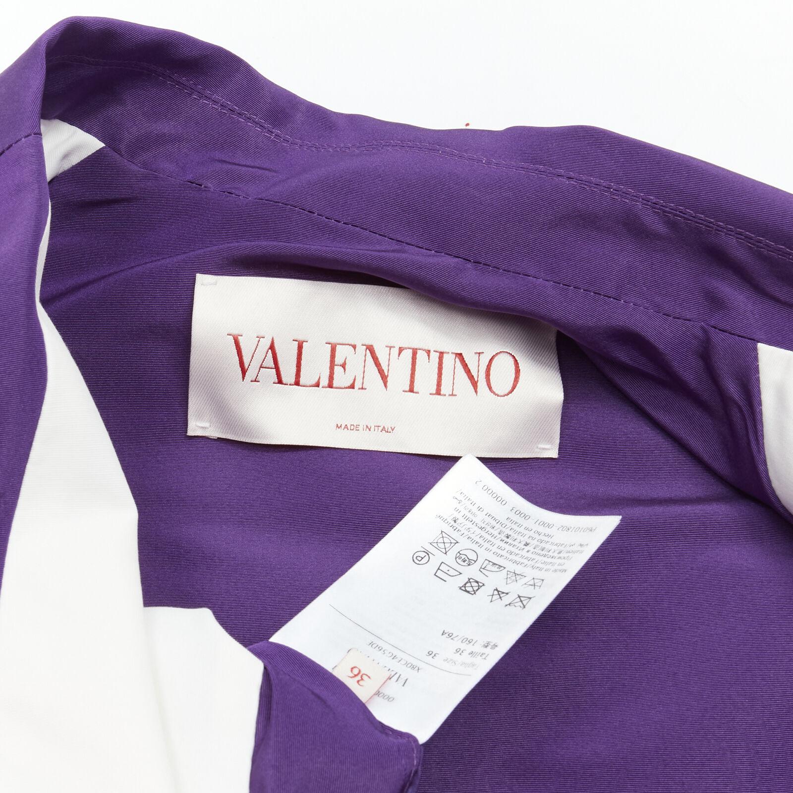 VALENTINO 2022 Runway purple 100% silk hidden waist drawstring blazer IT36 XS For Sale 7