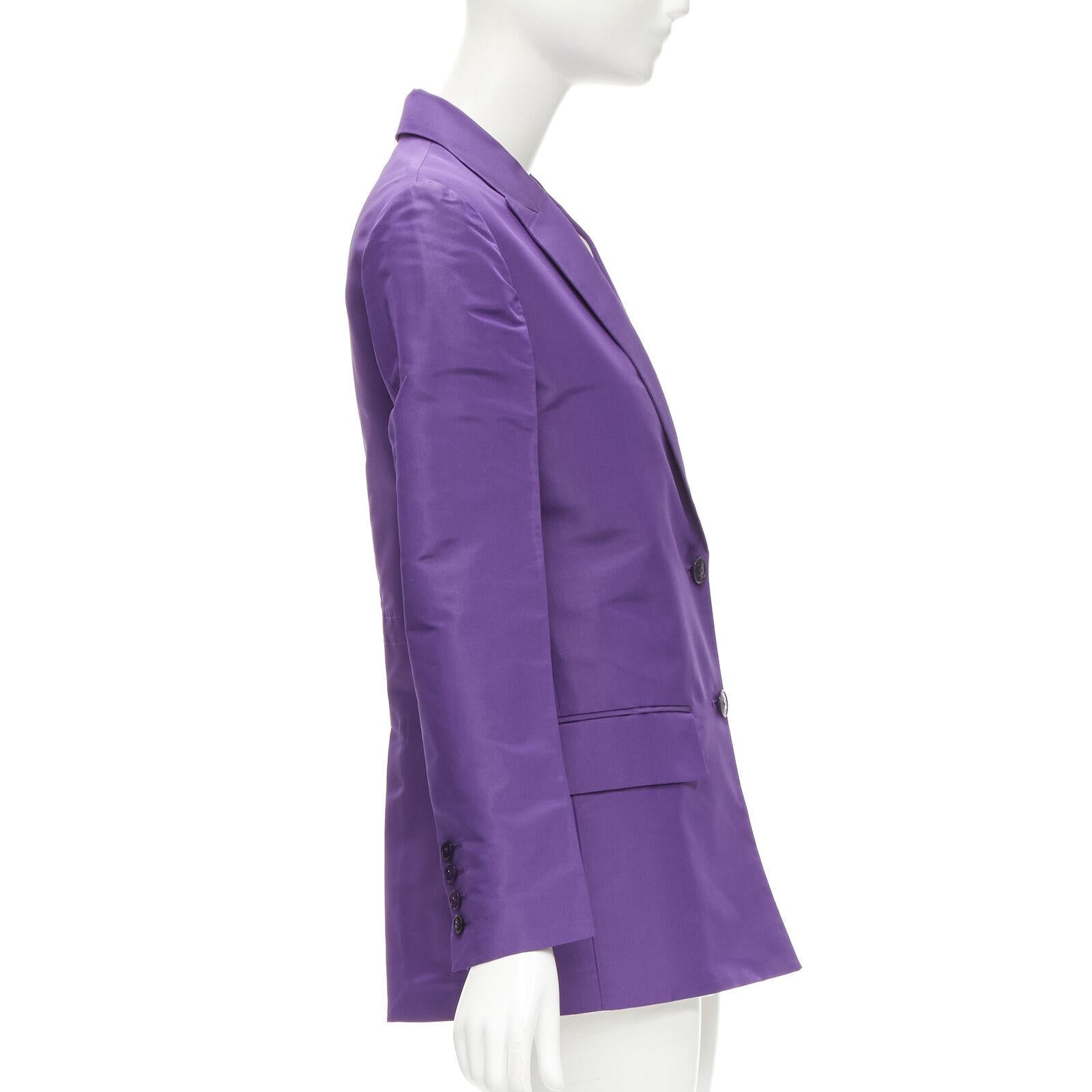 VALENTINO 2022 Runway purple 100% silk hidden waist drawstring blazer IT36 XS For Sale 1