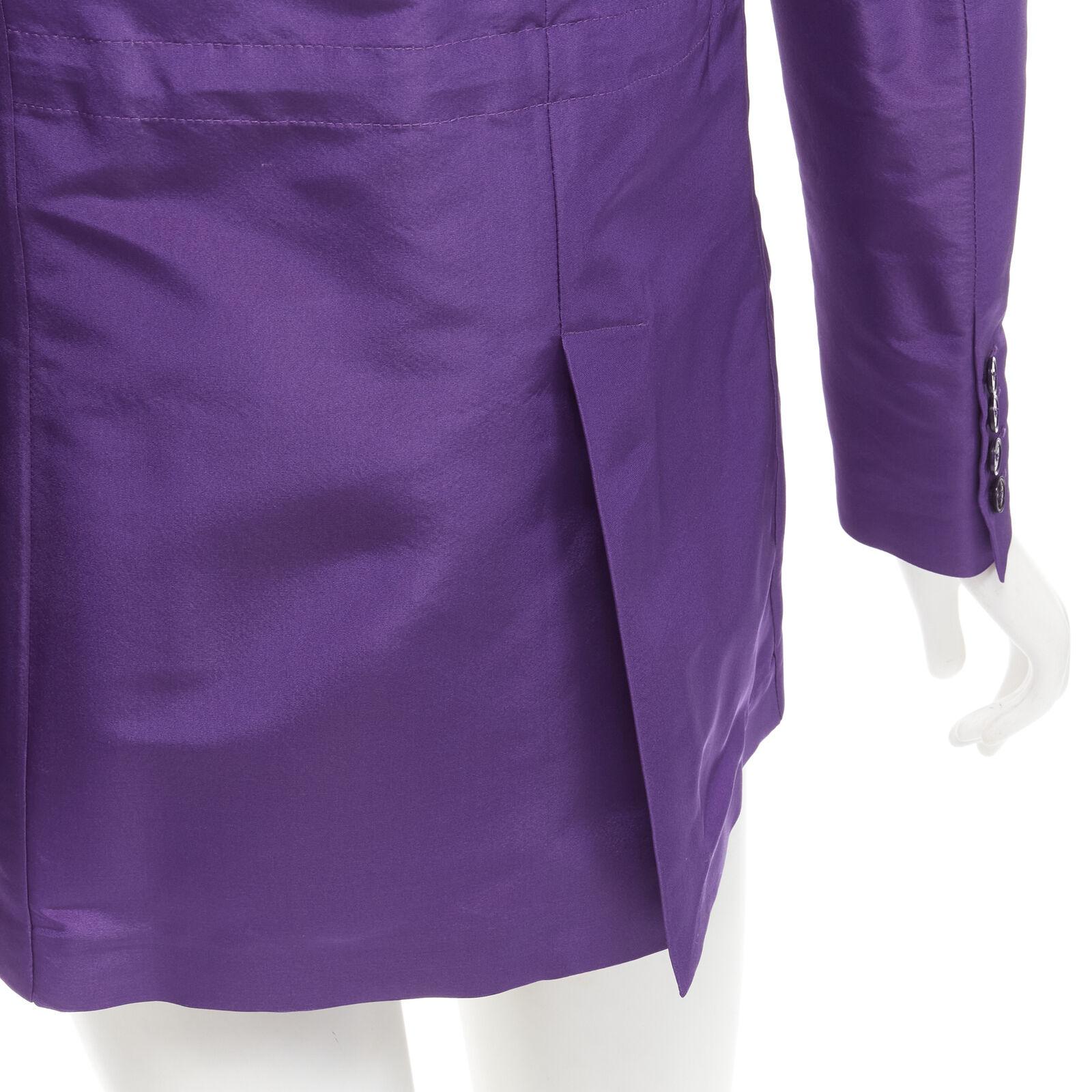 VALENTINO 2022 Runway purple 100% silk hidden waist drawstring blazer IT36 XS For Sale 5