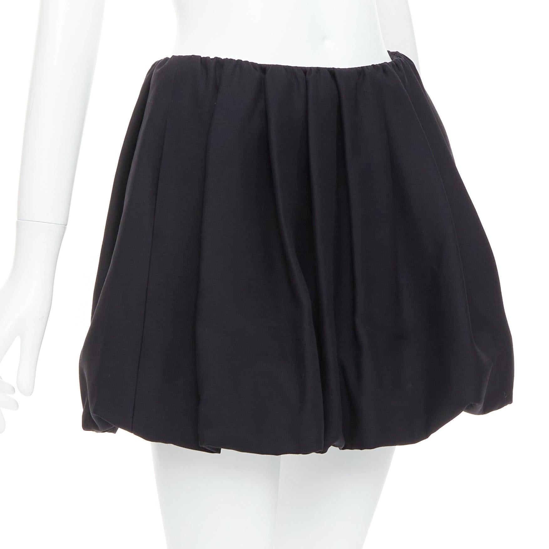 Noir VALENTINO 2023, jupe à bulles en crêpe de soie couture noire taille IT 38 XS en vente
