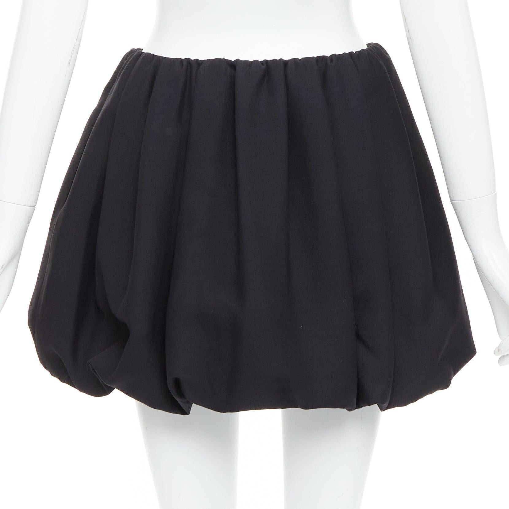 VALENTINO 2023, jupe à bulles en crêpe de soie couture noire taille IT 38 XS en vente 1