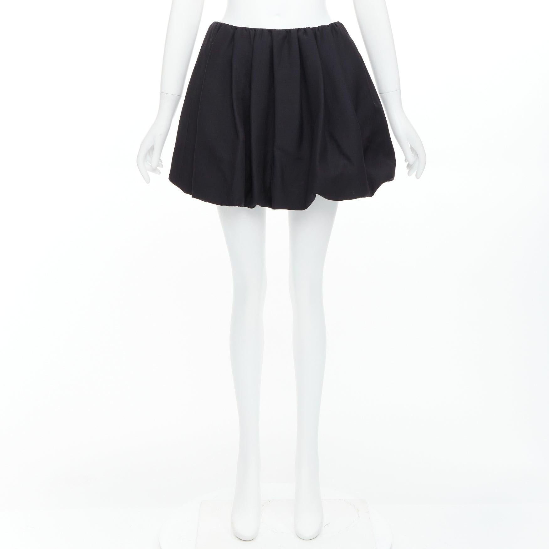 VALENTINO 2023, jupe à bulles en crêpe de soie couture noire taille IT 38 XS en vente 5