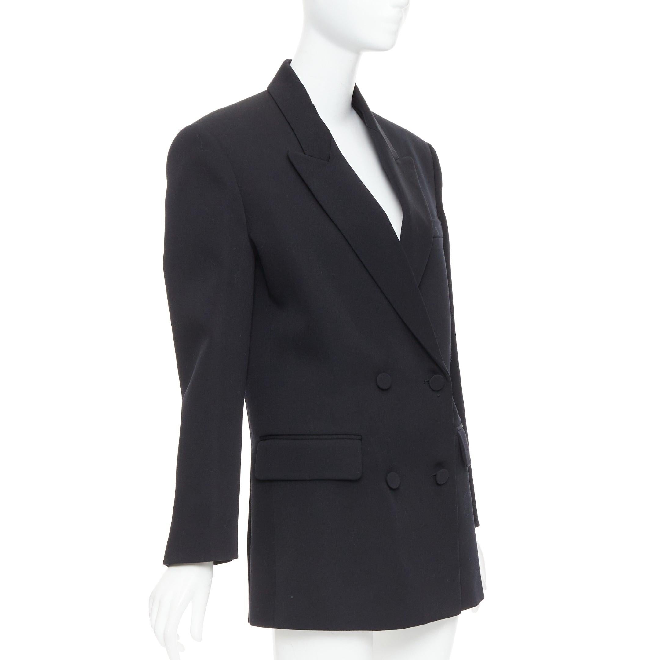 Nero Valentino 2023 cappotto doppiopetto in lana vergine nera IT38 XS in vendita