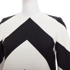 VALENTINO 2023 Strhype Crepe Couture black wool chevron mini dress IT36 XXS