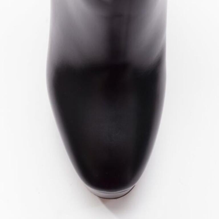 VALENTINO 2023 Tango 155 black leather Vlogo gold buckle platform boots EU39 For Sale 2