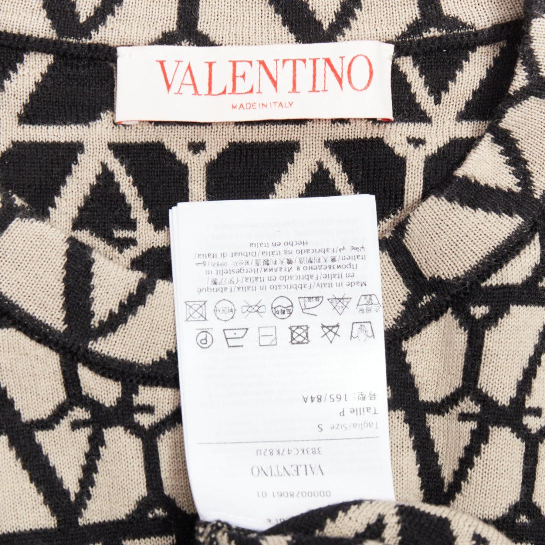 Valentino 2023 Toile Iconographe beige nero 100% lana maglione crop top S in vendita 3