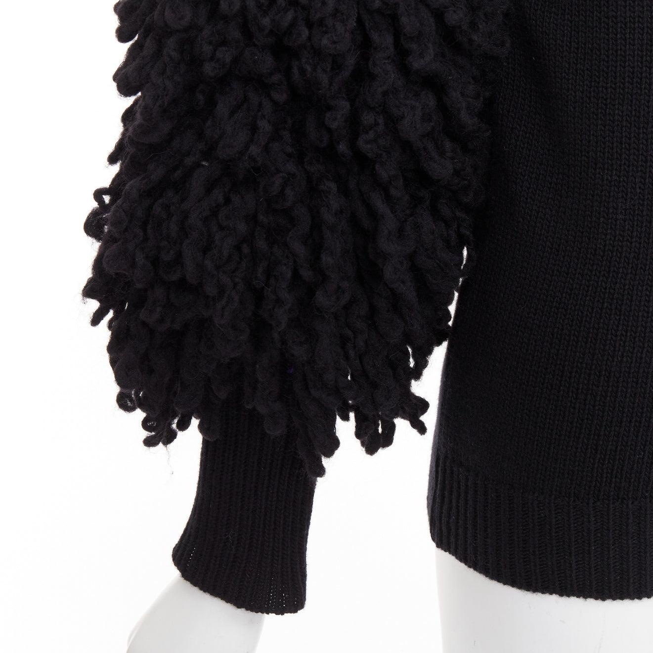 VALENTINO 2024 black virgin wool boucle yarn sleeves turtleneck sweater S
Reference: AAWC/A01412
Brand: Valentino
Designer: Pier Paolo Piccioli
Collection: 2024
Material: Virgin Wool
Color: Black
Pattern: Solid
Closure: Pullover
Extra Details:
