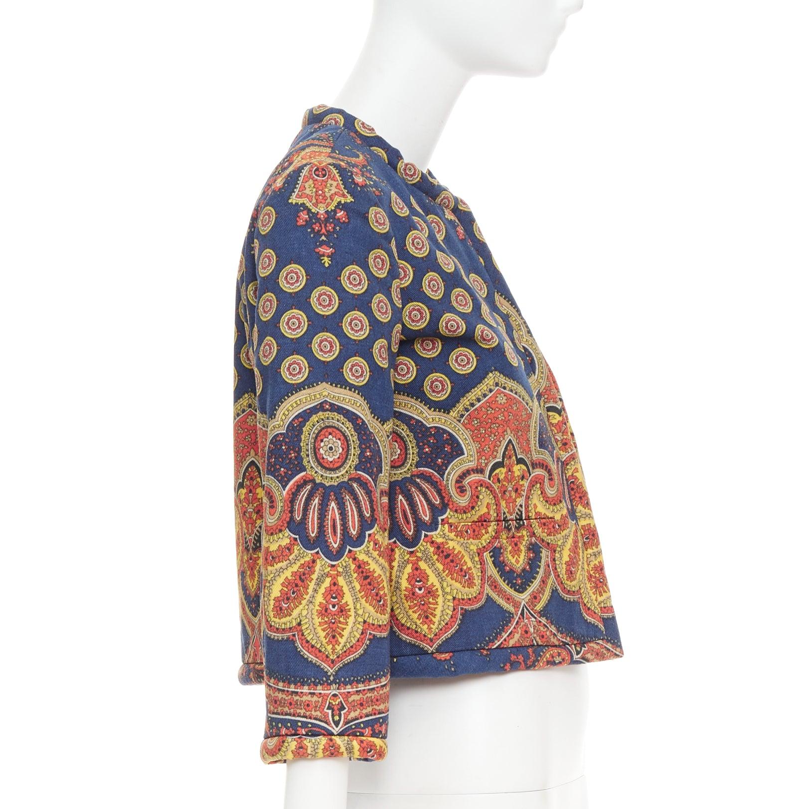 VALENTINO 2024 Paisley Medaglioni cotton gabardine cropped jacket IT40 S For Sale 1
