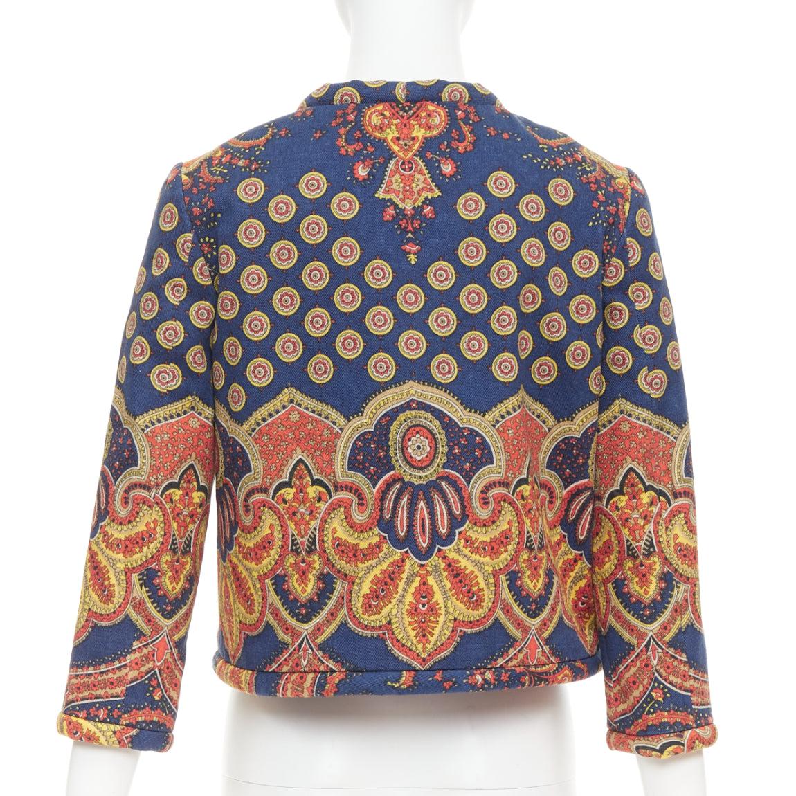 VALENTINO 2024 Paisley Medaglioni cotton gabardine cropped jacket IT40 S For Sale 2