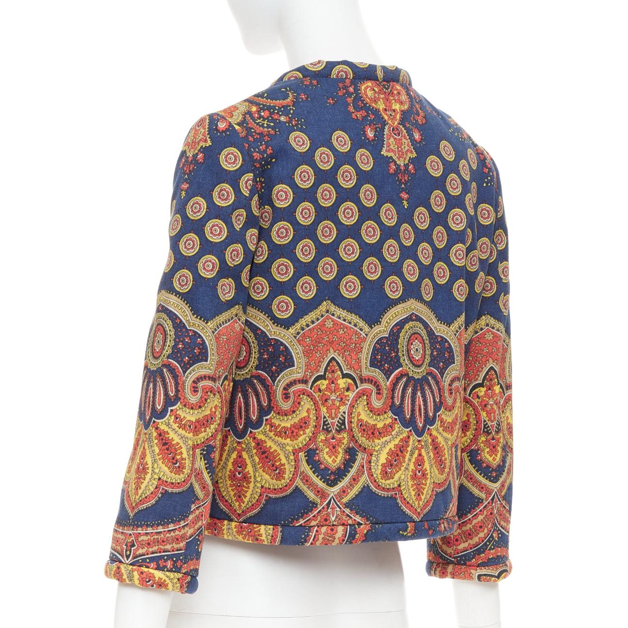 VALENTINO 2024 Paisley Medaglioni cotton gabardine cropped jacket IT40 S For Sale 3