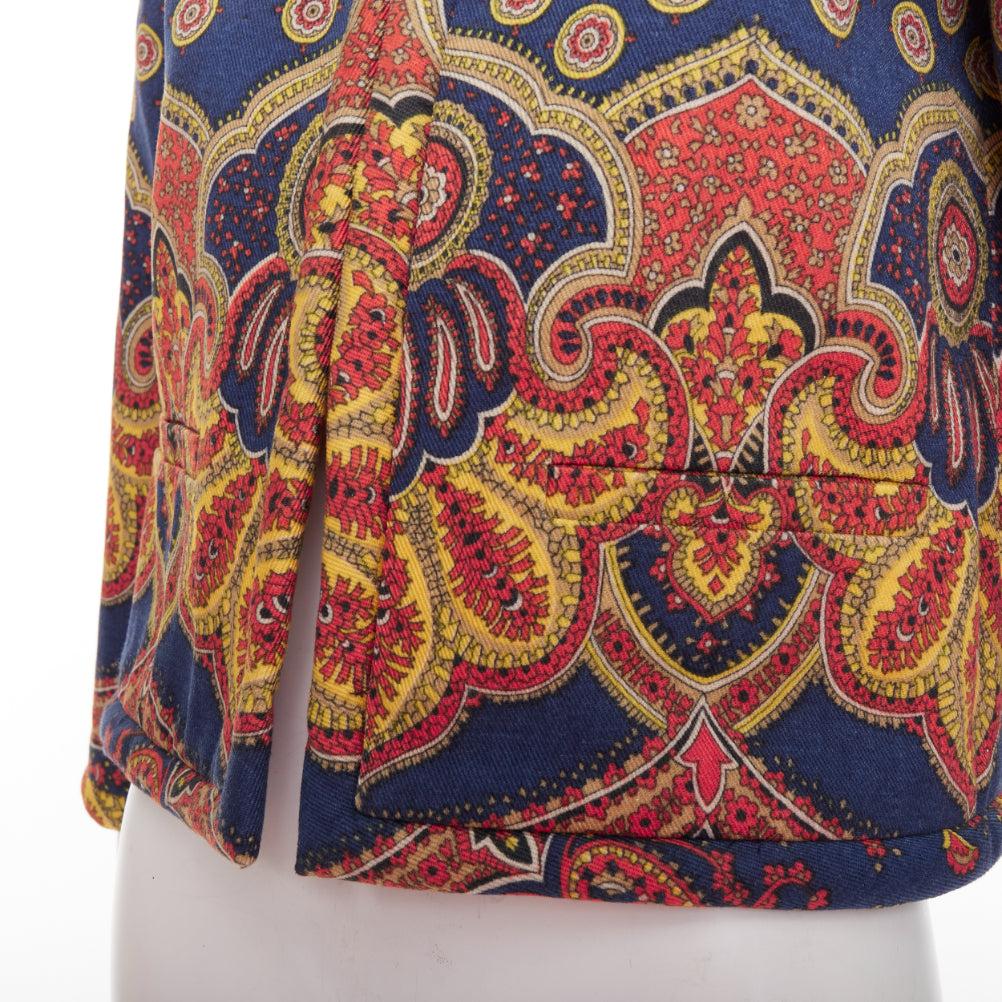VALENTINO 2024 Paisley Medaglioni cotton gabardine cropped jacket IT40 S For Sale 4
