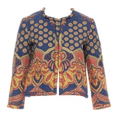 VALENTINO 2024 Paisley Medaglioni cotton gabardine cropped jacket IT40 S