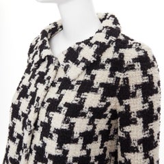 VALENTINO 2025 Runway Mossi Faux Fur Houndstooth wool tweed jacket IT36 XS