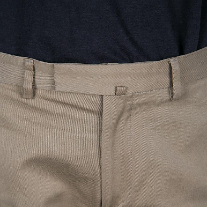 Men's Valentino 21. Khaki Cotton Rockstud Straight Fit Untitled Pants S