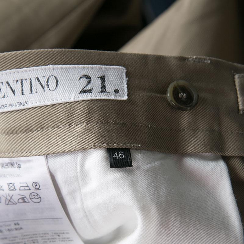 Valentino 21. Khaki Cotton Rockstud Straight Fit Untitled Pants S 2