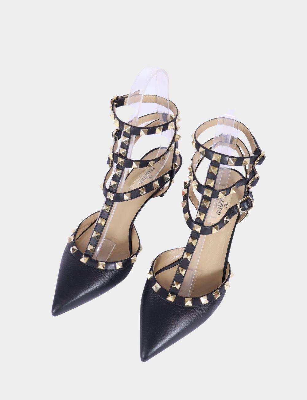 Valentino 65mm Leather Rockstud Pumps Size EU 38.5 In Excellent Condition In Amman, JO