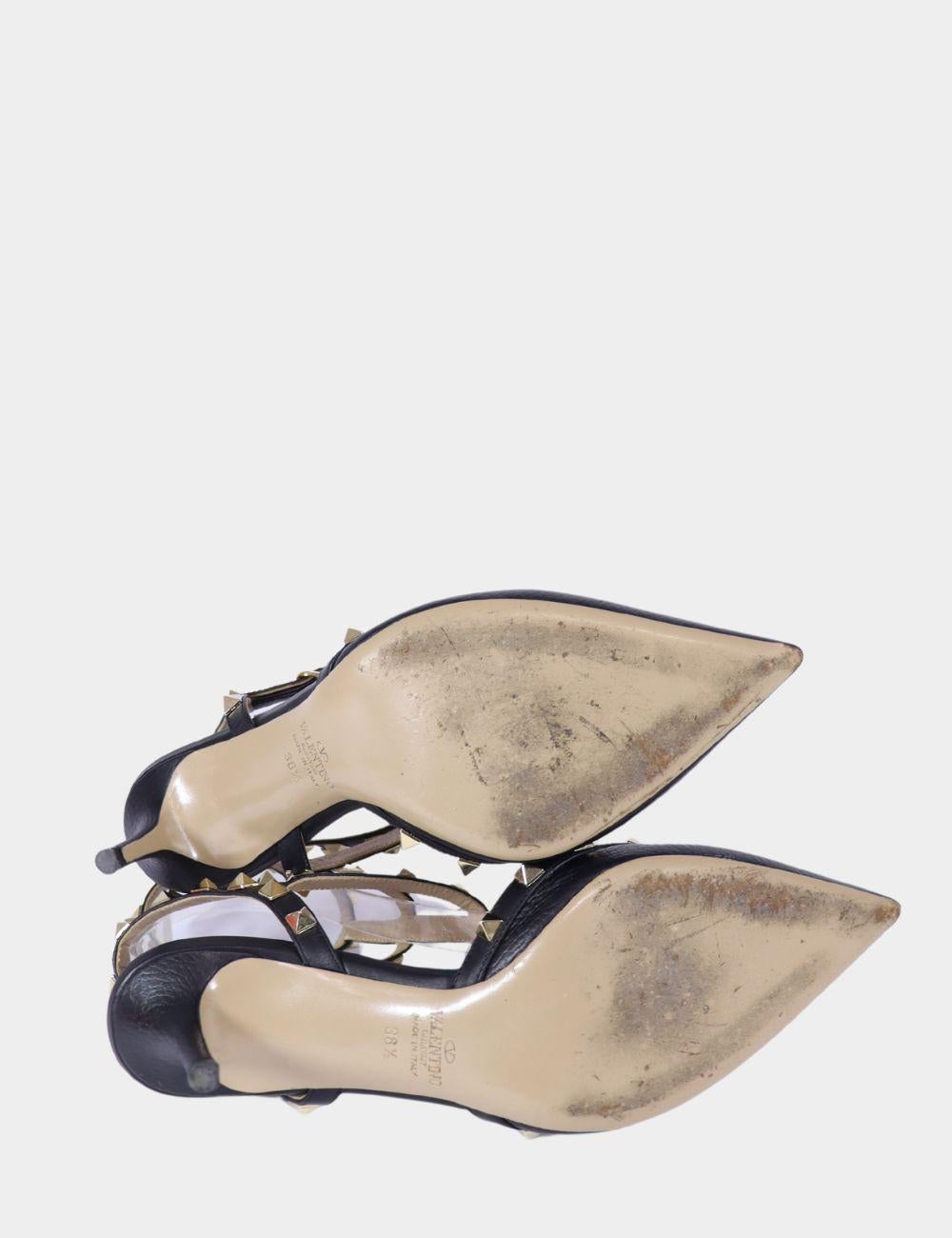 Women's Valentino 65mm Leather Rockstud Pumps Size EU 38.5
