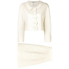 Valentino 90s ivory tweed skirt suit