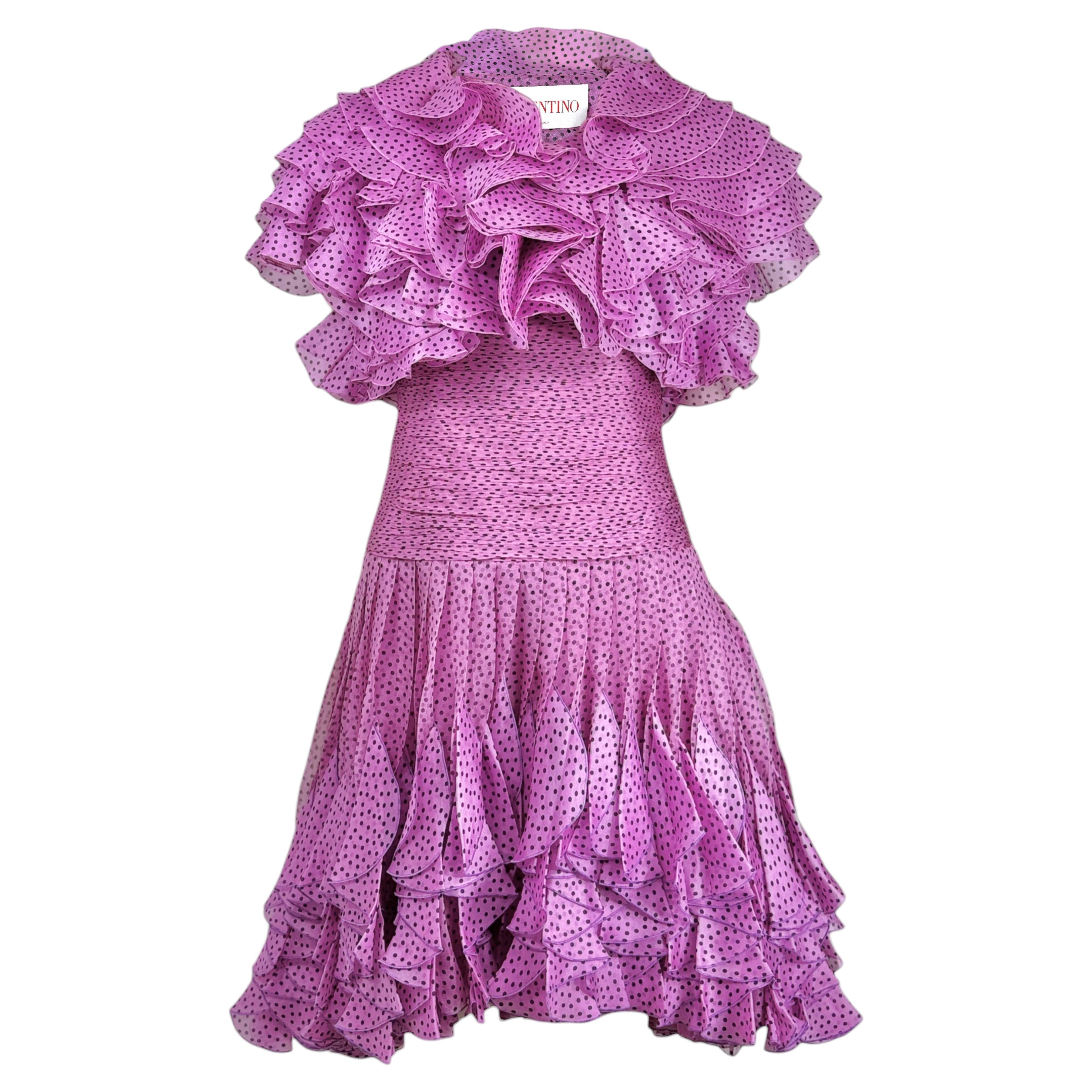 Valentino Alessandro Michele Frühjahr 2025 Organza Polka Dots Set rosa schwarz