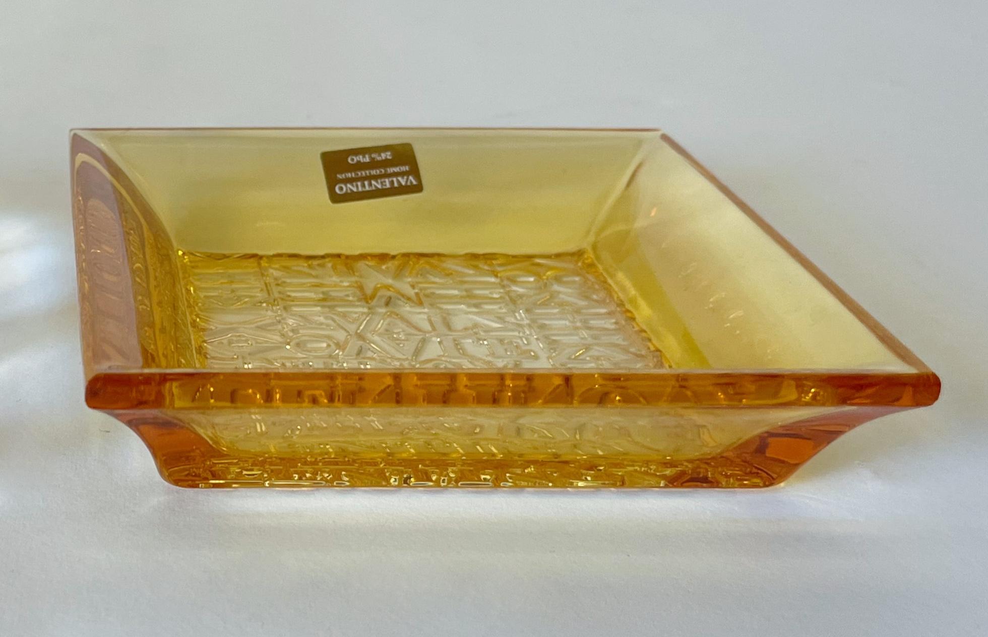 Valentino Amber Vide Poche Wechselgeldteller oder Aschenbecher (Glas) im Angebot